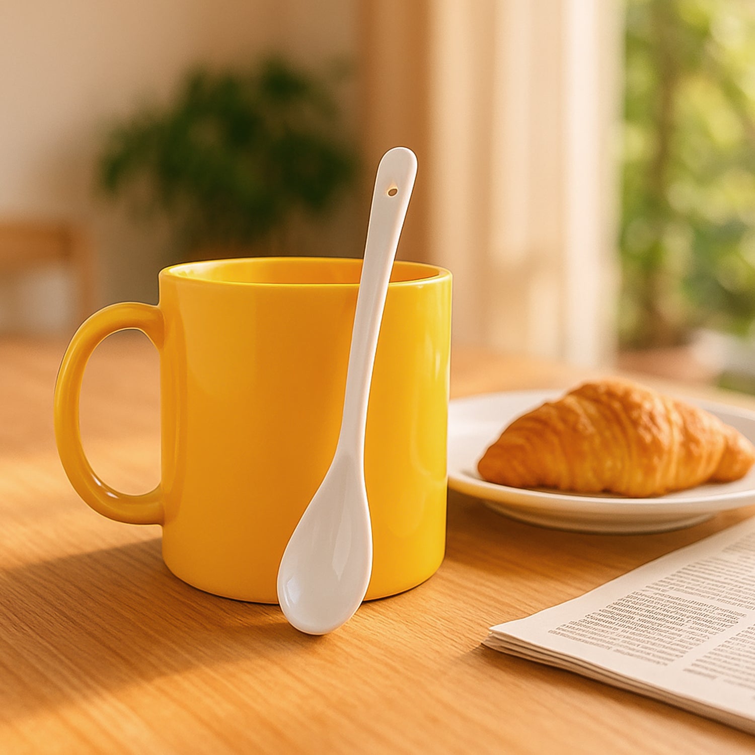 Elegant Ceramic Mug With Matching Spoon Elegant Ceramic Mug With Matching Spoon